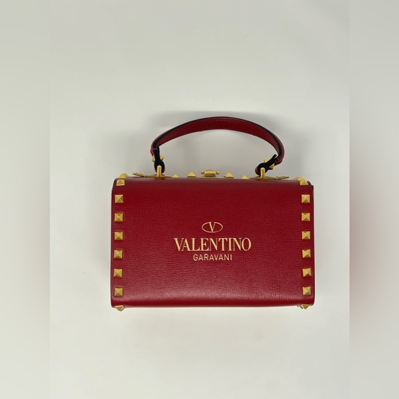 Valentino Garavani Lim. Edi. Alcove box bag in feat gld rockstuds & cross strap - Picture 7 of 14